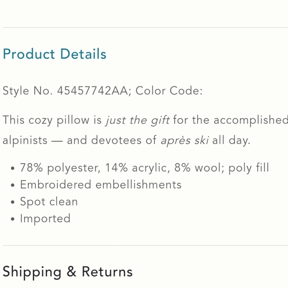 Anthropologie Snow Day Pillow - Picture 5 of 13